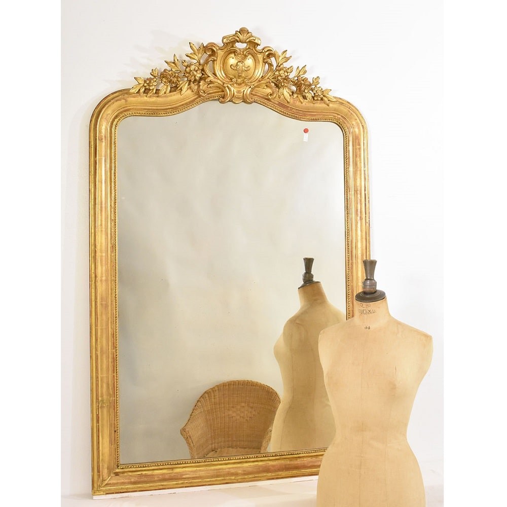 SPC 147 1a antique gold wall mirror antique gilded mirror XIX century.jpg